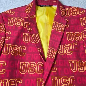 Tellum + Chop USC Trojans Blazer Mens Large Sz 40 Red Gold Party Tailgate Jacket
